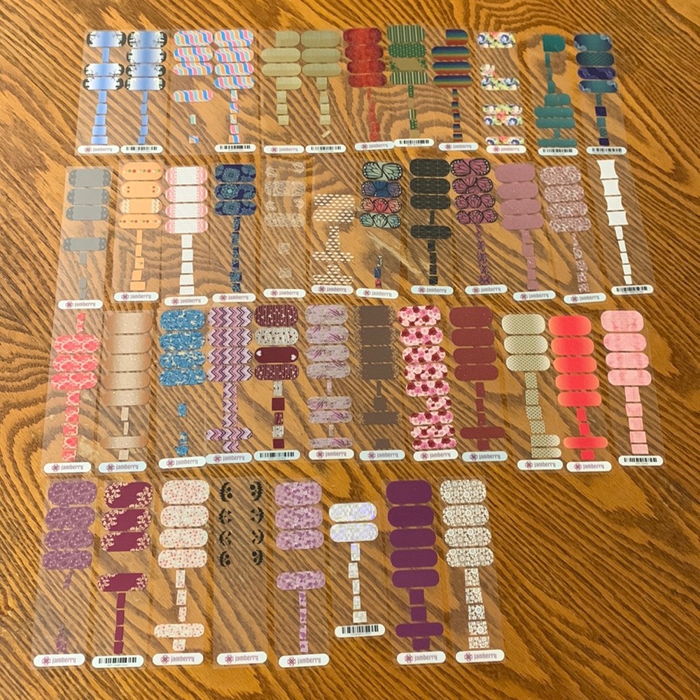 Jamberry nail wraps lot of partial sheets press on nails